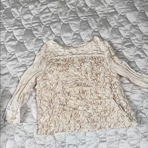 crewcuts girl ruffle ivory top sz 8